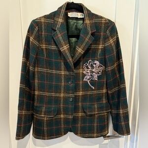 Vintage 1980s The Villager, 85% Wool, Plaid Women's Blazer, Size 10